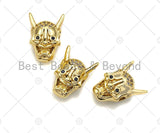 CZ Micro Pave Evil Goblin Head Bead, Men's Jewelry Findings, CZ Pave beads, 9x11x15mm, sku#LK90