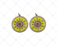 Enamel Sunflower Charm, Sku#Y592