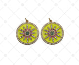 Enamel Sunflower Charm, Sku#Y592