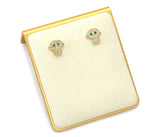 Cute CZ Gold Puppy Dog Stud Earrings, Sku#LD353