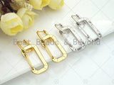 Rectangle Link Huggie Earring, Sku#O11