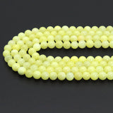 Yellow Jade Round Smooth Beads, Sku#U1853