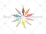 Gold Filled Enamel Colorful Lightning Shape Pendant, Enamel Lightning Charm,Enamel Jewelry Findings, 8x30mm,Sku#F1420