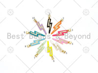 Gold Filled Enamel Colorful Lightning Shape Pendant, Enamel Lightning Charm,Enamel Jewelry Findings, 8x30mm,Sku#F1420