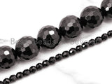 Wholesale Quality Faceted Shinny Black Onyx Beads-2mm/3mm/4mm/6mm/8mm/10mm/12mm/14mm/18mm/20mm- Black Onyx Beads,15.5" Full Strand, SKU#Q4