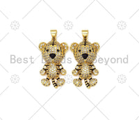 CZ Micro Pave 3D Cute Little Tiger Pendant/Charm,18k Gold Filled Tiger CZ Pendant, Bracelet Necklace Charm Penadnt, 17x29mm,Sku#L603