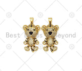 CZ Micro Pave 3D Cute Little Tiger Pendant/Charm,18k Gold Filled Tiger CZ Pendant, Bracelet Necklace Charm Penadnt, 17x29mm,Sku#L603