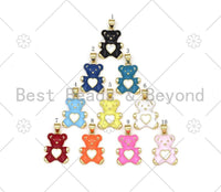 Colorful Enamel Teddy Bear Shape Pendant