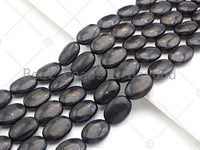 Top Quality Oval Shape Shungite, Smooth Shungite, Healing Energy, Genuine Shungite Beads 10x14mm/13x18mm, 15.5" Full Strand, Sku#U988