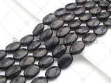 Top Quality Oval Shape Shungite, Smooth Shungite, Healing Energy, Genuine Shungite Beads 10x14mm/13x18mm, 15.5" Full Strand, Sku#U988