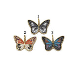 Gold CZ Enamel Butterfly Charm, 20x29mm, Sku#LK729