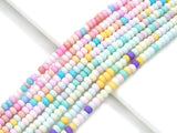 Colorful Smooth Rondelle Glaze Beads, 2.5x4mm, Sku#U1480c
