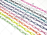 NEW!!! 8x17mm Enamel Paper Clip Chain by Yard, Enamel Pop Chain, Paper clip Enamel Metal Necklace, Wholesale Enamel Chain, sku#E531