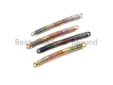 Rainbow CZ Micro Pave Bar Connector for Bracelet/Necklace, Link Connector, Spacer Connector, 3x36mm,sku#E432