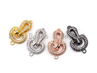 CZ Micro Pave Snack Snap Fold Over Clasp, Cubic Zirconia Buckle Clasp/Connector, 15x29x10mm, sku#Y68