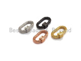 NEW Engraved Oval Shape Clasp, CZ Pave Clasp, Gold/Silver/Rose Gold/Gunmetal Carabiner Clasp, 14x23mm, sku#H205