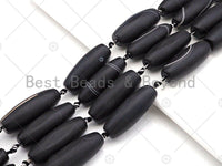 Natural Black Agate Barrel Spacer Beads, Black White Agate S