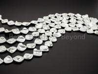 Quality Natural Mother of Pearl baroque beads, 15-21mm,White Irregular Shape Plated Pearl Shell Beads, 16inch strand, SKU#T108