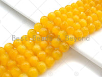 Special Cut Yellow Cat's Eye Round Faceted Beads, 6mm/8mm/10mm/12mm Round Faceted, 15.5'' Full Strand, Sku#UA201c