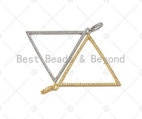 CZ Micro Pave Triangle Shape Pendant/Charm, sku#F1367