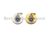 CUTE CZ Micro Pave Round With Hamsa Hand Pendant, Cubic Zirconia Hamsa Hand Charm, Silver/Gold Pendant,10x10mm,sku#Y210