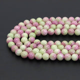 Pink Green Jade Round Smooth Beads, Sku#U1851