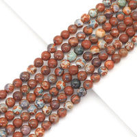 Red Blue Agate Round Smooth Beads, Sku#U1724