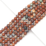 Red Blue Agate Round Smooth Beads, Sku#U1724