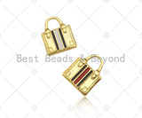 Colorful Enamel Lady Bag Shape Pendant/Charm,18K Dainty Gold Charm, Necklace Bracelet Charm Pendant,16x20mm, Sku#LK276