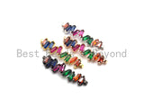 Rainbow CZ Micro Pave Wavy Line Connector Baguette cz Cluster, Link Connector, Spacer Connector,8x35mm,sku#E430