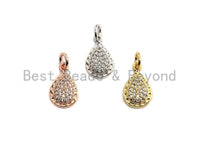Clear CZ Micro Pave Teardrop Pendant/Charm, Bracelet Necklace Cubic Zirconia Water Drop Pendant Charm, 11x20mm,sku#Z584