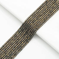 Genuine Pyrite Faceted Cube Beads, 2.5mm, Sku#U1552