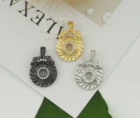 CZ Round Wheel Charm, Sku#Y671