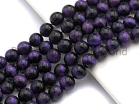 Quality Natural Purple Tiger Eye Round Beads, 4mm/6mm/8mm/10mm/12mm/14mm, Purple Tiger Eye Gemstone Beads, 15.5'' strand, SKU#U66