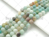 Qaulity Amazonite Round Smooth beads, 6mm/8mm/10mm/12mm Cloudy Amazonite Beads, 15.5'' Full Strand,UA183