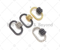 Twist Oval Shape Screw Clasp Connector, Screw Clasp, Gold/Silver/Gunmetal Carabiner Clasp, 14x19mm, Sku#Z1297