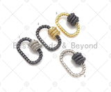 Twist Oval Shape Screw Clasp Connector, Screw Clasp, Gold/Silver/Gunmetal Carabiner Clasp, 14x19mm, Sku#Z1297