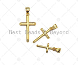 18k Gold Plated Cross Shape Charms, Gold Cross Charms, Cross Pendant, Gold Pendant, Cross Necklace Charms, 9x17/12x22/15x26mm, Sku#LK148