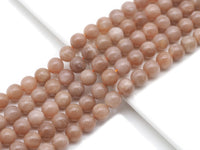 Genuine Quality Peach Moonstone Round Smooth Beads, Sku#U1372