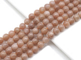 Genuine Quality Peach Moonstone Round Smooth Beads, Sku#U1372