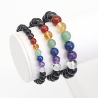 Genuine Charkra Round Smooth Stretchy Bracelet, SKu#EF523