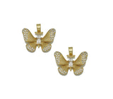 CZ Gold Butterfly Charm, Sku#FH210