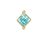 Natural Blue Shell Rhombus Shape Charm,18x14mm, Sku#Z286