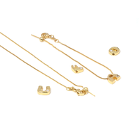 Gold Silky Chain Initial Bracelet,sku#EF284