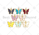 Colorful Acrylic Butterfly Shape Pendant, 18K Gold Filled Butterfly Charm,Necklace Bracelet Charm Pendant,20x16mm,Sku#LK454