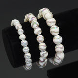 AB Mystic White Tibetan Agate Stretchy Bracelet, Sku#EF422