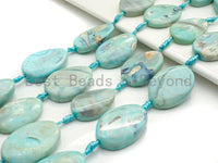 Natural Turquoise Blue Agate Oval Drop Shape Spacer Beads, Blue Agate Spacer Beads, 18x25mm/25x35/32x41mm, sku#U879