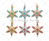 CZ Micro Pave Snowflake Shape Pendant, sku#Y565