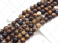 Quality Natural Brown Black Fire Agate Smooth Round Beads, 8mm/10mm Fire Agate, Natural Agate, 15.5'' Full Strand, Sku#U1047