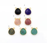 Gold Teardrop Gemstone Charm, Sku#LY21